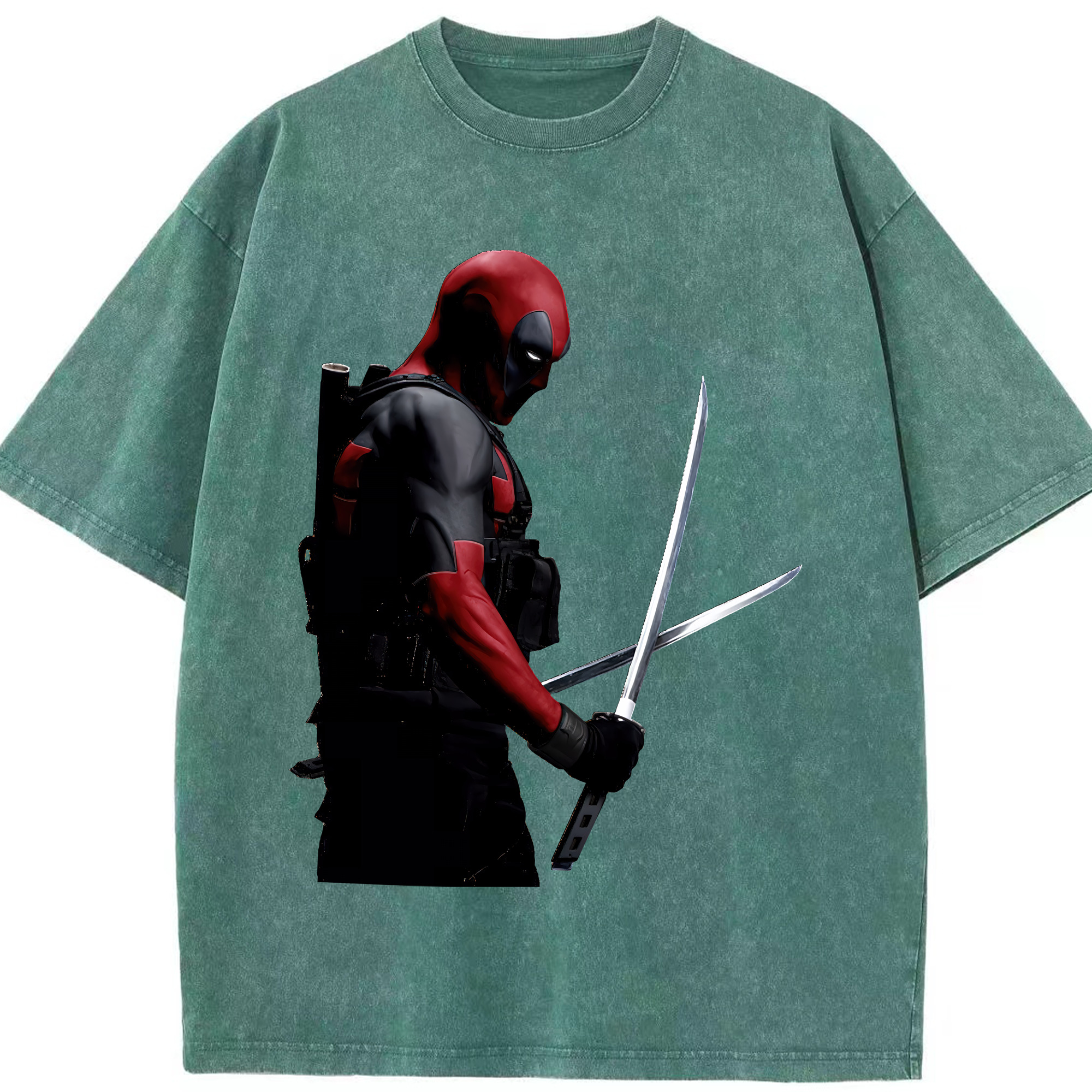 （画像用） Deadpool デッドプール 綿100% ヴィンテージ風 半袖Tシャツ（フロントプリント）